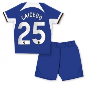 Chelsea Moises Caicedo #25 Hemmakläder Barn 2023-24 Kortärmad (+ Korta byxor)